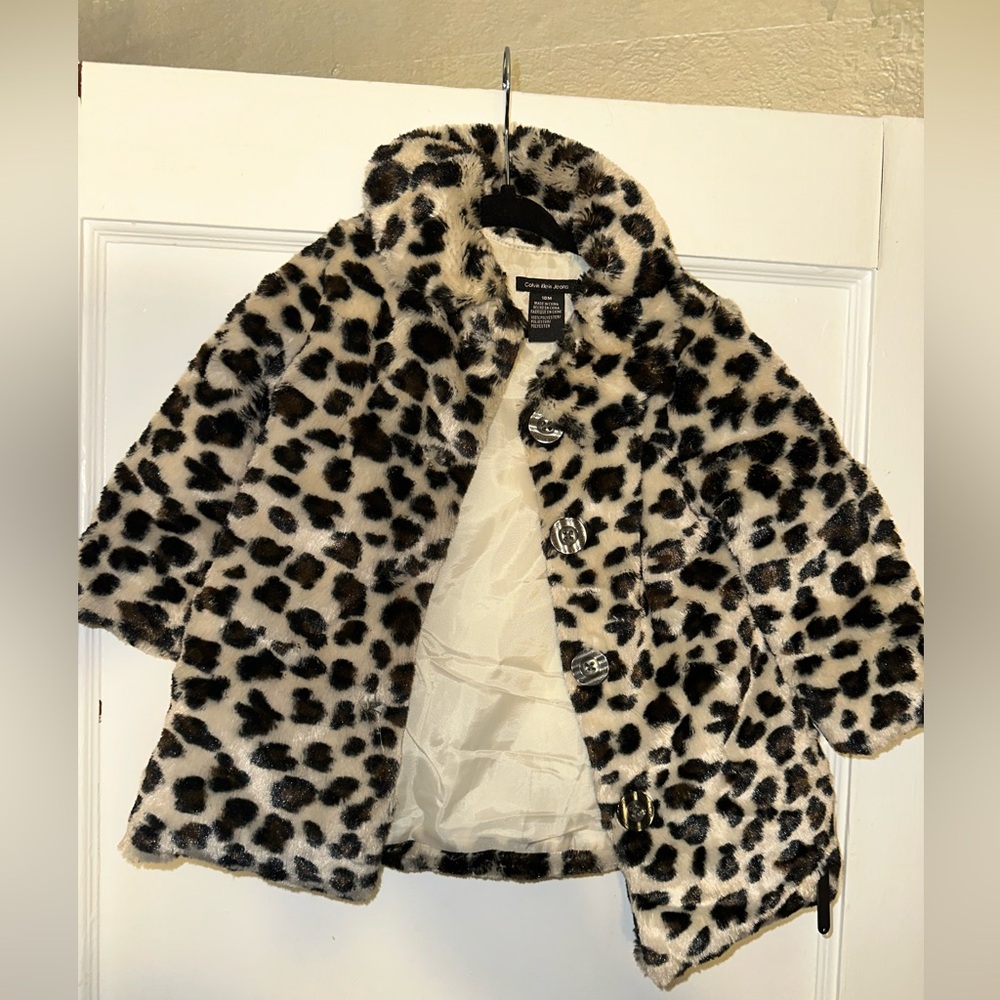 Calvin Klein Jeans Plush Black and Cream Jacket